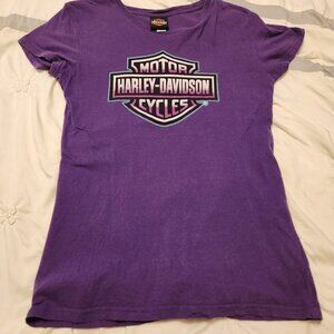 Harley Davidson short sleeve shirt - vibrant purple